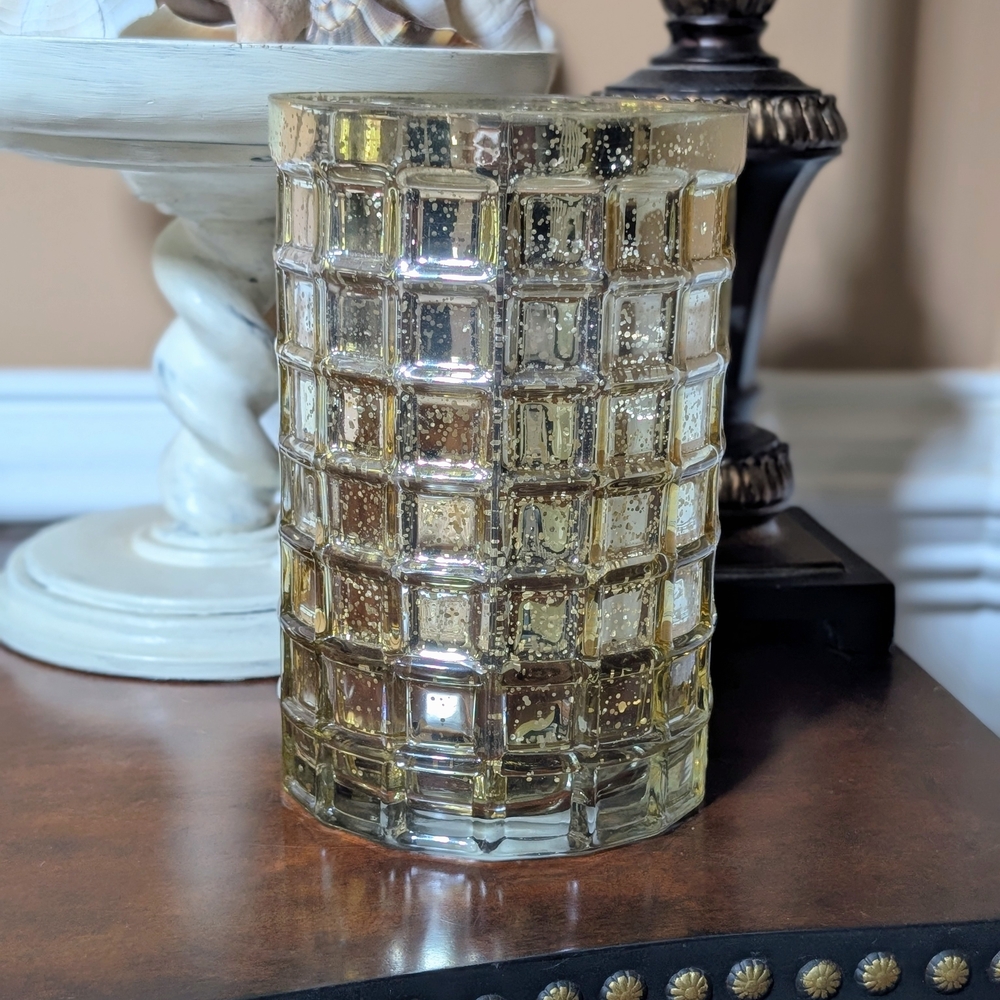 Elegant Gold Glass Candle Holder